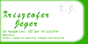 krisztofer jeger business card